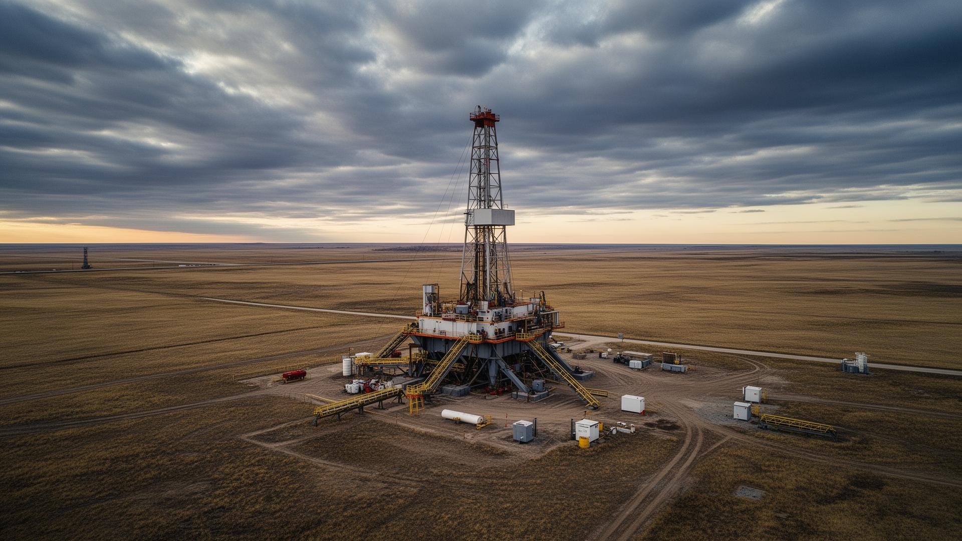 Oil rig drilling operations in the Bakken formation